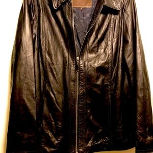 Coach butter soft leather zip up jacket EUC